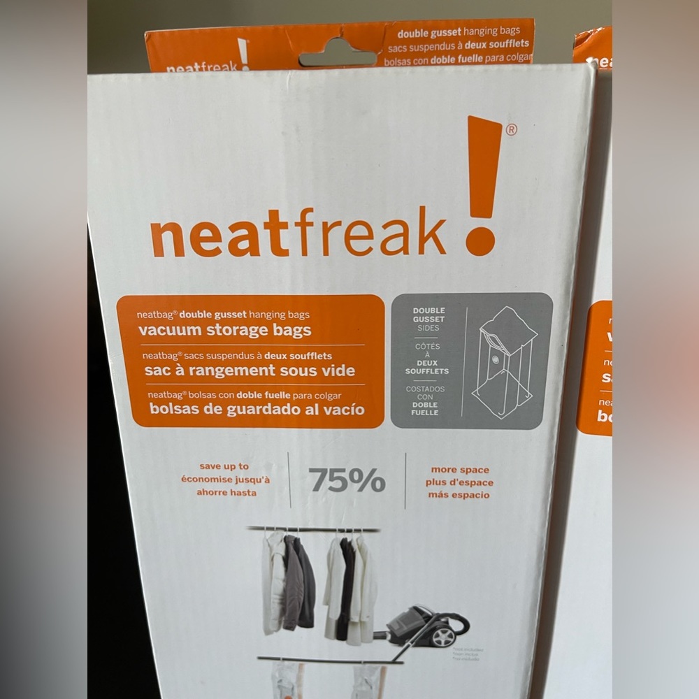 NEW & UNUSED NEAT FREAK! CLOSET VACUUM STORAGE BAGS 2 BOX SETS W/ 4 BAGS TOTAL - Picture 3 of 6